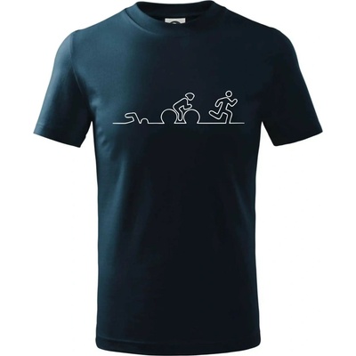 EKG triatlon tričko detské tmavomodrá