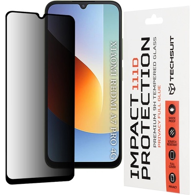 Techsuit Стъклен протектор за Xiaomi Redmi A7 Pro 4G - 111D Privacy Full Glue - Techsuit - Черен