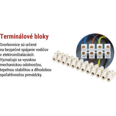 Emos Skrutková svorkovnica 12×6–10mm2, 450V, biela A4103