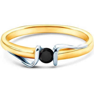 SAVICKI Годежен пръстен Savicki: двуцветно злато, оникс