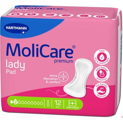 MoliCare Premium Lady Pad 2 kvapky Inkontinenčné vložky 12 ks