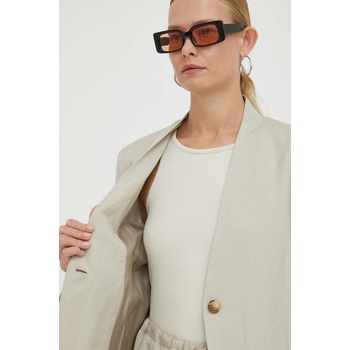 Lovechild Ленено сако Lovechild в бежово с едно копче с изчистен дизайн (904.3267)