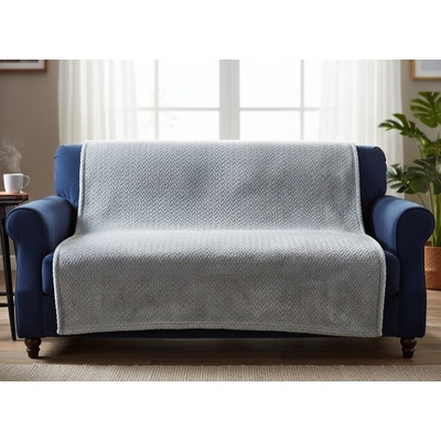 Mybesthome Přehoz na sedačku - pohovku - deka LUIZ 200x220 cm stříbrná – Zboží Mobilmania