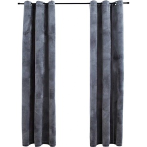 vidaXL 134812 Blackout Curtains with Rings 2 pcs Anthracite 37"x95" Velvet (US only) - Untranslated (134812)