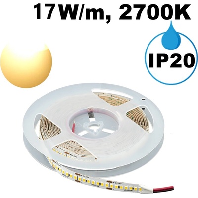 UltraLux Професионална LED лента 17W/m, 2700K, 24V DC, Топло бяла (PN28210W)
