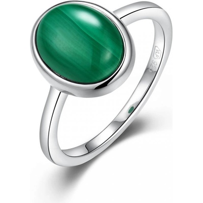 Nubis Stříbrný prsten s Malachitem NB 5540-55