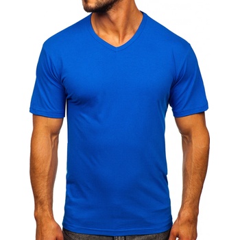 Bolf pánske tričko bez potlače s výstrihom do V 192131 modré