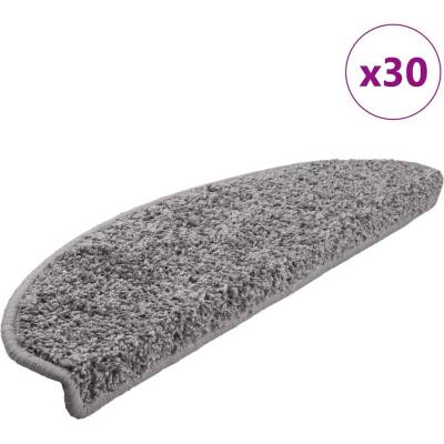 vidaXL Schodové rohože 30 ks 65 x 21 x 4 cm šedé, půlkulaté, velké