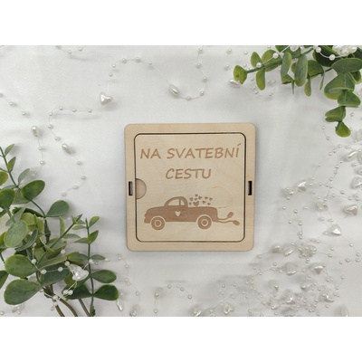 Svatební krabička na peníze malá D-decor - Na svatební cestu