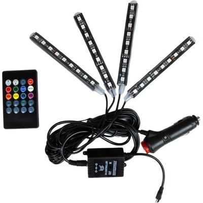 Sada ambientného osvetlenia LED v interiéri, RGB, Diaľkový ovládač