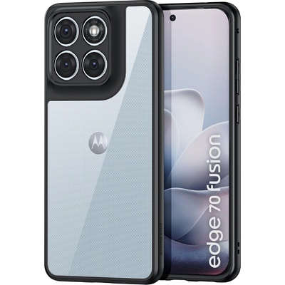Motorola DUX DUCIS Aimo Прозрачен Калъф за Motorola Edge 70 Fusion+ 5G / Fusion 5G - PC+TPU, 0.8mm защита, 1.2m SGS, REACH, Черен
