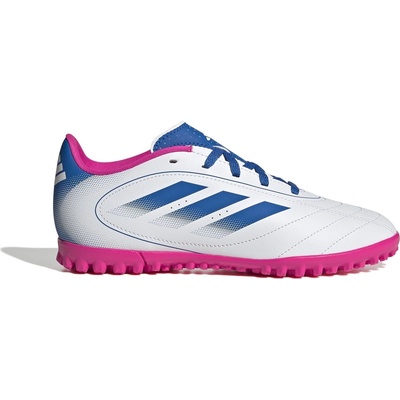 adidas Юношески футболни стоножки Adidas Goletto Juniors Astro Turf Football Boots - White/Blue/Pink