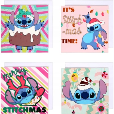 žiadna značka STITCH DISNEY vianočné pohľadnice s obálkami SADA 8 KUSOV