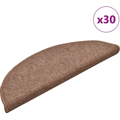 vidaXL Изтривалки за стълби, 30 бр. , 56x17x3 см, кафяви, полукръгли (3365744)
