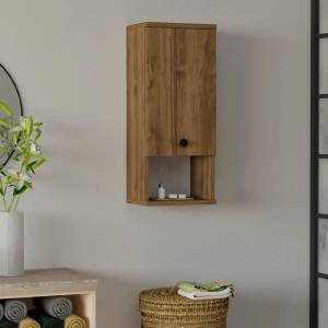 TopMebel Mis TopMebel меламинов шкаф за баня в цвят орех 30x21.8x71cm