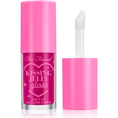 Too Faced Kissing Jelly Lip Oil Gloss olejový lesk na pery pre intenzívnu hydratáciu Raspberry 4,5 ml