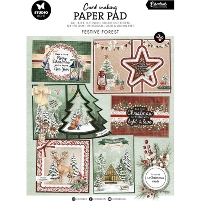 Studio Light Kreativní blok na výrobu přání A4 14 l. Vánoční les – Zboží Dáma