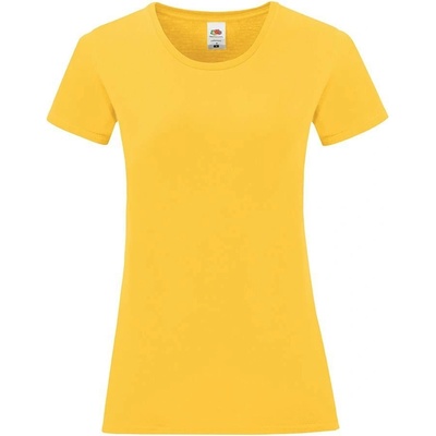 Iconic Yellow Women's T shirt in combed cotton Fruit of the Loom oranžová