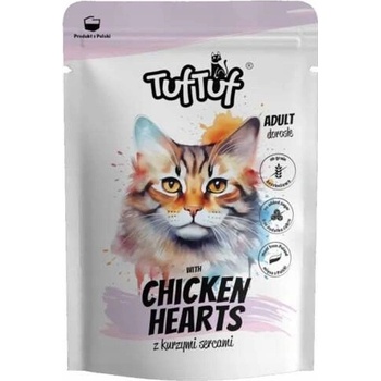 Tuf Tuf Cat s kuracími srdcami 100 g