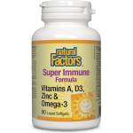 Natural Factors Super Immune Formula / Витамини А и D3, цинк и омега-3/, 90 софтгел капсули Natural Factors (1065 NF)