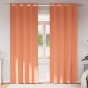 Pure Line Home Плътни завеси в цвят теракота с метални халки, 2 бр. , 140 x 225 см - zalegloto - 44,01 лв