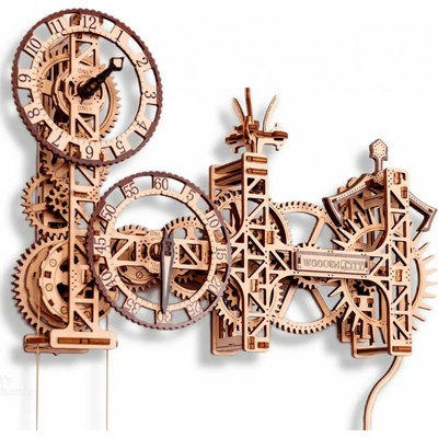 WOODEN CITY 3D puzzle Steampunk nástenné hodiny 269 ks