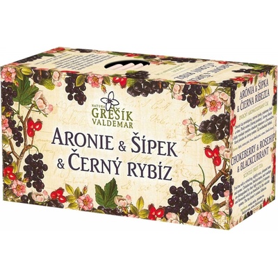 GREŠÍK Aronie & Šípek & Černý rybíz 20 vreciek