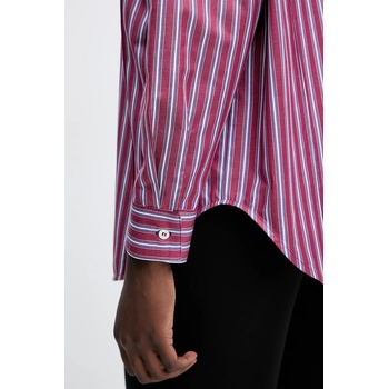 Simona Corsellini Памучна риза Simona Corsellini дамска в бордо със свободна кройка с класическа яка A25CPCA01201 (A25CPCA01201)