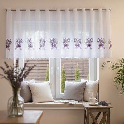 Dekorační metrážová vitrážová záclona LAVANDA výška 70 cm MyBestHome – Hledejceny.cz