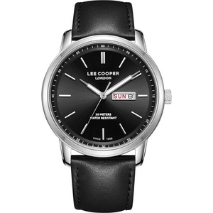 Lee Cooper LC08235.351 Мъжки часовник, Черен- Черен циферблат, Кожена каишка Часовници