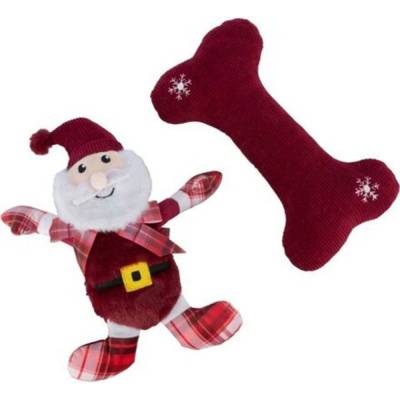 Trixie Xmas GIFT SET vánoční dárková sada hraček santa kost 30 cm plyš/látka