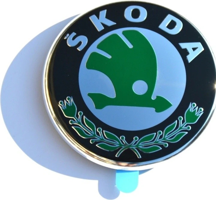 SKODA OCTAVIA FABIA ORIGINELE LOGO ACHTERKLEP MOTORKAP LAARS BADGE