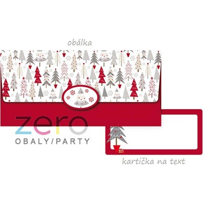 Obálka dárková na peníze - vánoční les