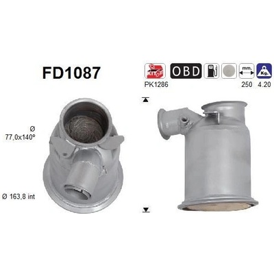 Filtr sazových částic, výfukový systém AS FD1087