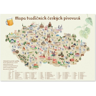 Pivná stieracia mapa Česká republika