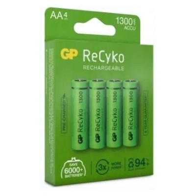 GP Batteries Акумулаторна Батерия R6 AA 130AAHC-EB4 1300mAh NiMH 4 бр. в опаковка GP