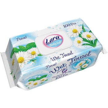 Lara Мокри кърпи с капак Lara Baby Soft - Лайка, 100 броя (54085)