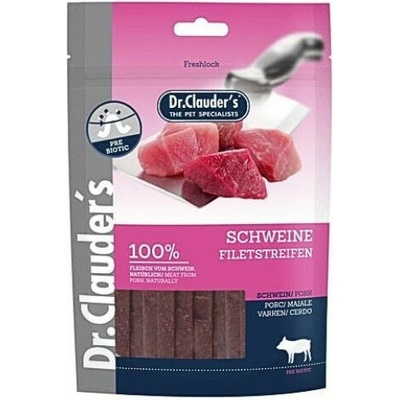 Dr Clauders Dog Maškrta Stripes Small Pork strips 80 g