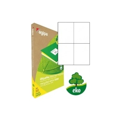 Etikety univerzálne recyklované 105x148,5mm Agipa A4 100 hárkov
