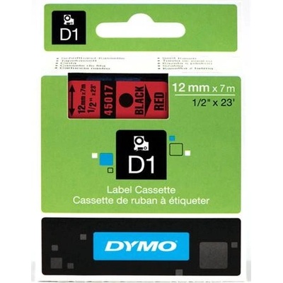páska DYMO 45017 D1 Black On Red Tape (12mm) (S0720570)