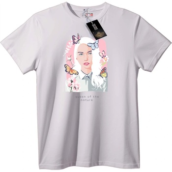 NOONEBRAND Тениска Кралица на Природата - M, White
