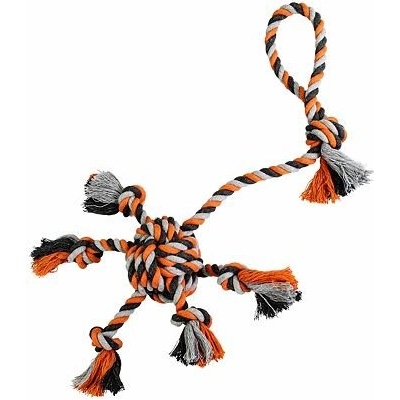 HipHop Dog Přetahovadlo OCTOPUS HipHop s 5 rameny 51 cm šedá, tm.šedá, oranžová