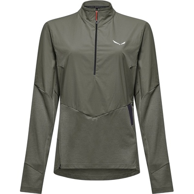 Salewa Дамски поларен пуловер Salewa Women's Pedroc Dry Wind HZ Tee Longsleeve - Faded Green - размер 42 (EU) (105-6746-0116)