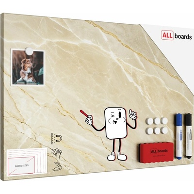 ALLboards Magnetická tabuľa METALboards, béžový mramor 60 × 40 cm MB64_00123