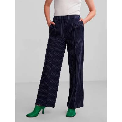 Панталони Pieces Bossy Wide Leg high waist pants - Blue (Sky Captain / Aop Pinstripe)