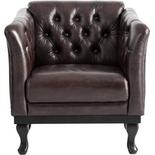 Massive home Chesterfield Derby z pravé kůže hnědá MH2159W