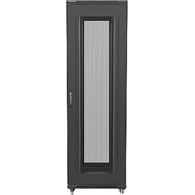 Lanberg rack cabinet 19" free-standing 42U / 800x800 self-assembly flat pack with mesh door, black (FF01-8842-23B)