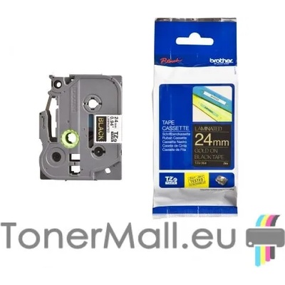 Brother Tape Gold on Black Brother TZ-354