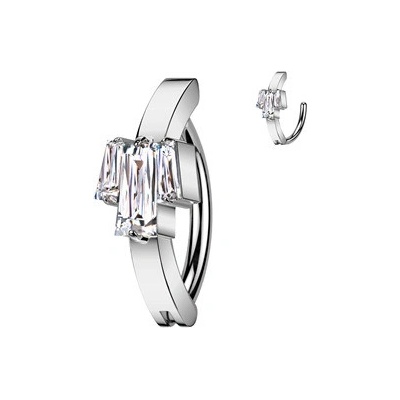 Šperky4U piercing do pupíku se štítem a zirkony WP0095
