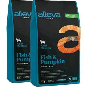 Alleva NATURAL кучешка риба и тиква възрастен мини 2 x 12 кг